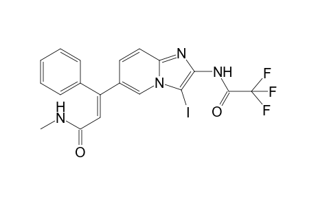 2-Trifluoroacetamido-3-iodo-6-[(E)-1-phenyl-2-(N-methylcarbomyl)vinyl]imidazo[1,2-a]pyridine
