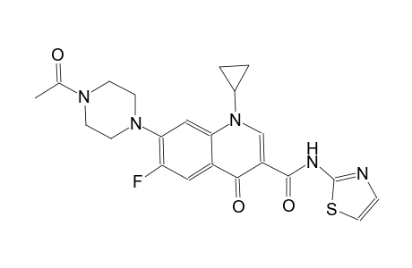 3-quinolinecarboxamide, 7-(4-acetyl-1-piperazinyl)-1-cyclopropyl-6-fluoro-1,4-dihydro-4-oxo-N-(2-thiazolyl)-