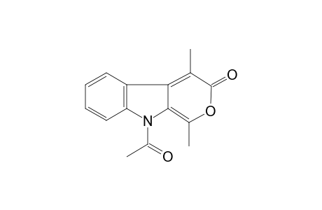 9-acetyl-1,4-dimethylpyrano[5,4-b]indol-3-one