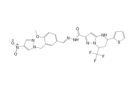 N'-((E)-{4-methoxy-3-[(4-nitro-1H-pyrazol-1-yl)methyl]phenyl}methylidene)-5-(2-thienyl)-7-(trifluoromethyl)-4,5,6,7-tetrahydropyrazolo[1,5-a]pyrimidine-2-carbohydrazide