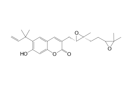 (2S,3R)2,3:6,7-Dianhydro-1,4,5-trideoxy-1-[7-hydroxy-6-(2-methylbut-3-en-2-yl)-2-oxo-2H-chromen-3-yl]-3,7,7-trimethyl-D-erythro-heptitol