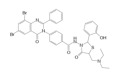 4-(2-Phenyl-6,8-dibromo-4-oxo-(4H)quinazolin-3-yl)-N-[4-oxo-2-(2-hydroxyphenyl)-5-diethylaminomethylthiazolidin-3-yl]benzamide