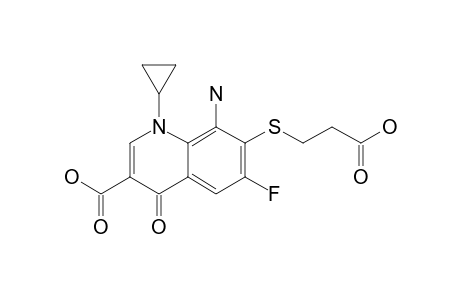 8-AMINO-7-[(2-CARBOXYETHYL)-THIO]-1-CYCLOPROPYL-6-FLUORO-4-OXO-1,4-DIHYDROQUINOLINE-3-CARBOXYLIC-ACID