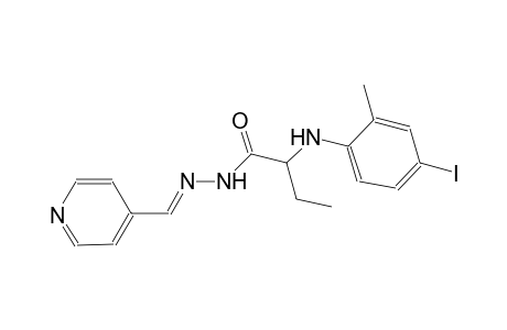 2-(4-iodo-2-methylanilino)-N'-[(E)-4-pyridinylmethylidene]butanohydrazide