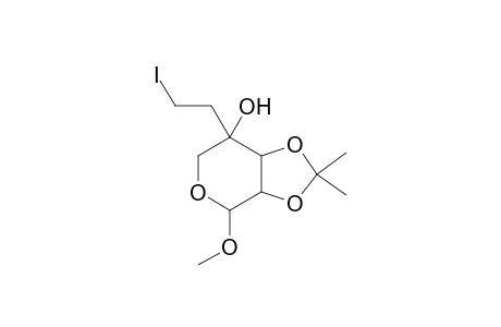 7-Deoxy-7-iodo-1-O-methylheptulopyranose, 2,3-isopropylidene-