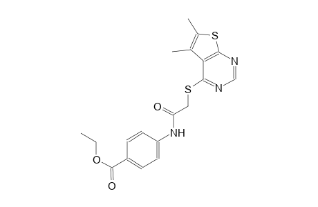 benzoic acid, 4-[[[(5,6-dimethylthieno[2,3-d]pyrimidin-4-yl)thio]acetyl]amino]-, ethyl ester