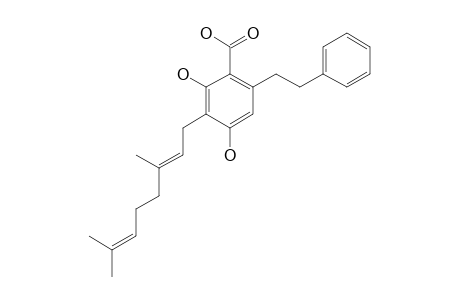 2-CARBOXY-3,5-DIHYDROXY-4-GERANYLBIBENZYL