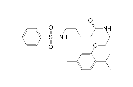 5-(benzenesulfonamido)-N-[2-(2-isopropyl-5-methyl-phenoxy)ethyl]pentanamide