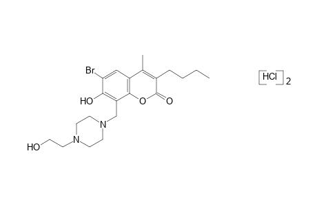 6-bromo-3-butyl-7-hydroxy-8-{[4-(2-hydroxyethyl)-1-piperazinyl]methyl}-4-methylcoumarin, dihydrochloride