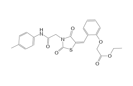 ethyl [2-((E)-{2,4-dioxo-3-[2-oxo-2-(4-toluidino)ethyl]-1,3-thiazolidin-5-ylidene}methyl)phenoxy]acetate