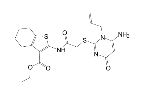 ethyl 2-({[(1-allyl-6-amino-4-oxo-1,4-dihydro-2-pyrimidinyl)sulfanyl]acetyl}amino)-4,5,6,7-tetrahydro-1-benzothiophene-3-carboxylate