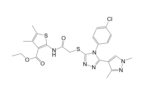 ethyl 2-[({[4-(4-chlorophenyl)-5-(1,3-dimethyl-1H-pyrazol-4-yl)-4H-1,2,4-triazol-3-yl]sulfanyl}acetyl)amino]-4,5-dimethyl-3-thiophenecarboxylate