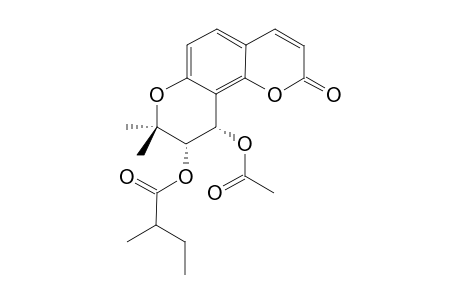 (-)-VISNADIN;3'S-2-METHYLBUTYRYLOXY-4'S-ACETOXY-3',4'-DIHYDROSESELIN
