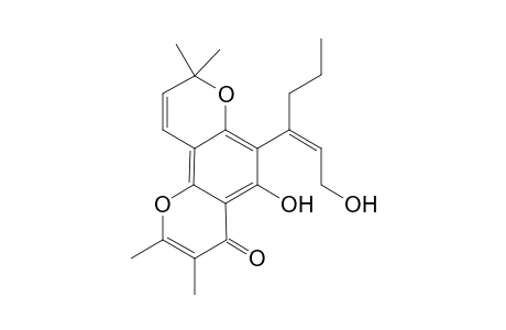 2,3,8,8-Tetramethyl-5-hydroxy-6-(1-hydroxyhex-2-en-3-yl)-2H,6H-benzo[1,2-b:3,4-b']dipyran-4-one