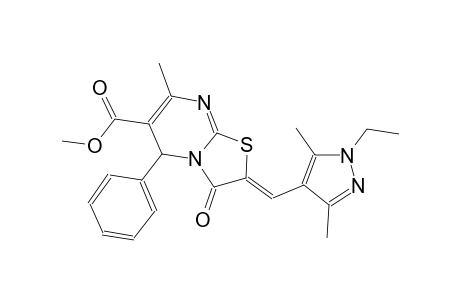 methyl (2Z)-2-[(1-ethyl-3,5-dimethyl-1H-pyrazol-4-yl)methylene]-7-methyl-3-oxo-5-phenyl-2,3-dihydro-5H-[1,3]thiazolo[3,2-a]pyrimidine-6-carboxylate