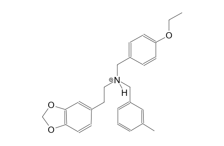 2-(1,3-benzodioxol-5-yl)-N-(4-ethoxybenzyl)-N-(3-methylbenzyl)ethanaminium