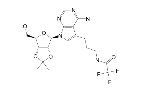 4-AMINO-7-(2',3'-O-ISOPROPYLIDENE-BETA-D-RIBOFURANOSYL)-5-[1''-(3''-TRIFLUOROACETAMIDO)-PROPYL]-7H-PYRROLO-[2,3-D]-PYRIMIDINE