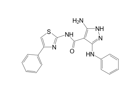 5-Amino-3-(phenylamino)-N-(4-phenylthiazol-2-yl)-1H-pyrazole-4-carboxamide