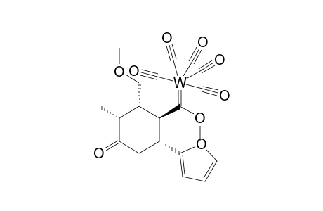 Pentacarbonyl{[(1'R*,2'S*,3'R*,6'R*)-6'-(2-furyl)-2'-methoxymethyl-3'-methyl-4'-oxocyclohexyl]methoxymethylene}tungsten(0)