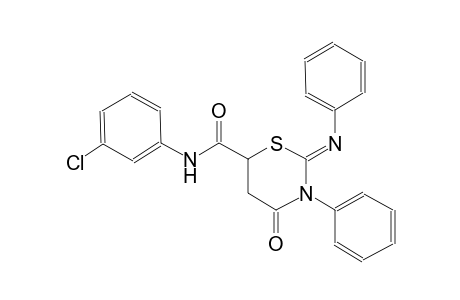 (2Z)-N-(3-chlorophenyl)-4-oxo-3-phenyl-2-(phenylimino)tetrahydro-2H-1,3-thiazine-6-carboxamide