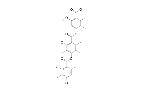 THIELAVIN-N;4-[4'-(2'',4''-DIHYDROXY-3'',6''-DIMETHYLBENZOYLOXY)-3',5',6'-TRIMETHYL-2'-HYDROXYBENZOYLOXY]-2-METHOXY-5,6-DIMETHYLBENZOIC-ACID