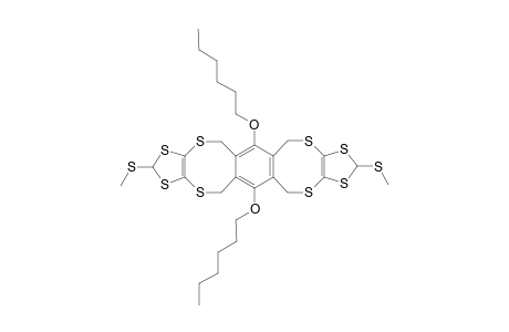 7,15-Dihydro-6,14-bis(hexyloxy)-2,10-bis(methylthio)-5H,13H-bis[1,3]dithiolo[4,5-b:4',5'-b]benzo[1,2-f:4,5-f']bis[1,4]dithiocin