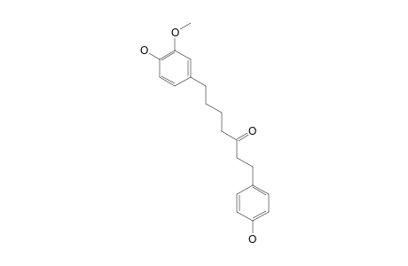 5-DEHYDROXY-HEXAHYDRO-DEMETHOXY-CURCUMIN-B;1-(4'-HYDROXYPHENYL)-7-(3''-METHOXY-4''-HYDROXYPHENYL)-3-HEPTANONE