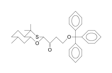 3(eq)-(3-Triphenylmethoxy-1-oxo-propyl)-5,5,9(eq)-trimethyl-2-oxa-4-thia-trans-bicyclo(4.4.0)decane