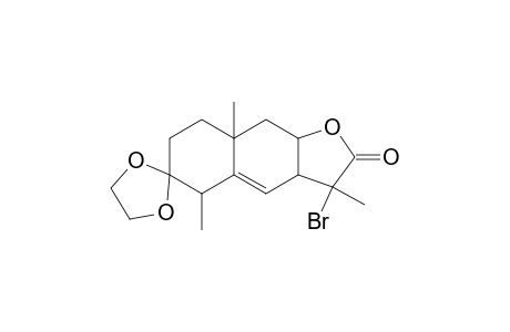 Spiro[1,3-dioxolane-2,6'(5'H)-naphtho[2,3-b]furan]-2'(3'H)-one, 3'-bromo-3'a,7',8',8'a,9',9'a-hexahydro-3',5',8'a-trimethyl-