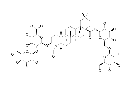 GIGANTEOSIDE-M;3-O-[BETA-D-GALACTOPYRANOSYL-(1->2)-BETA-D-GLUCURONOPYRANOSYL]-28-O-[BETA-D-GLUCOPYRANOSYL-(1->6)-BETA-D-GLUCOPYRANOSYL]-HEDERAGENIN