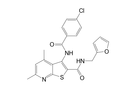 3-[(4-chlorobenzoyl)amino]-N-(2-furylmethyl)-4,6-dimethylthieno[2,3-b]pyridine-2-carboxamide