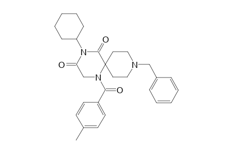 9-Benzyl-4-cyclohexyl-1-(4-methylbenzoyl)-1,4,9-triazaspiro[5.5]undecane-3,5-dione