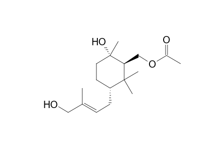2-r-Acetoxymethyl-1,3,3-trimethyl-4-t-(4-hydroxy-3-methyl-2-E-buten-1-yl)-1-t-cyclohexanol
