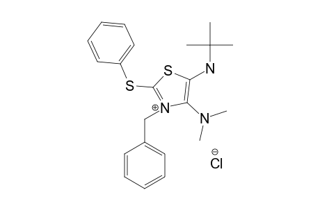 3-Benzyl-5-(tert-butylamino)-4-(dimethylamino)-2-(phenylthio)thiazolium Chloride
