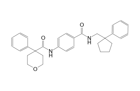 2H-pyran-4-carboxamide, tetrahydro-4-phenyl-N-[4-[[[(1-phenylcyclopentyl)methyl]amino]carbonyl]phenyl]-