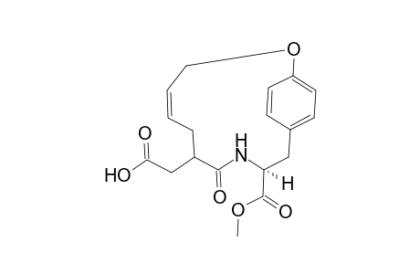 Methyl 9-aza-7-carbonylmethyl-8-oxa-2-oxobicyclo-[10.2.2]hexadeca-1,4,12,15-tetraene-10S-carboxylate