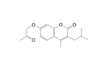 2H-1-benzopyran-2-one, 4-methyl-3-(2-methylpropyl)-7-(2-oxopropoxy)-