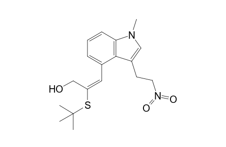 3-(2'-Nitroethyl)-4-[3'-hydroxy-2'-(t-butylthio)-1'-propen-1'-yl]-1-methylindole