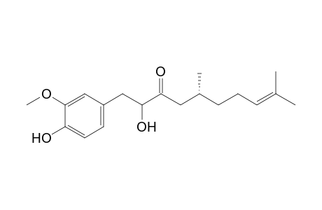 (5R)-1-(3-methoxy-4-oxidanyl-phenyl)-5,9-dimethyl-2-oxidanyl-dec-8-en-3-one