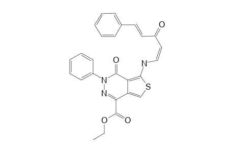 ETHYL-4-OXO-5-(3-OXO-5-PHENYLPENTA-1,4-DIENYLAMINO)-3-PHENYL-3,4-DIHYDROTHIENO-[3,4-D]-PYRIDAZINE-1-CARBOXYLATE