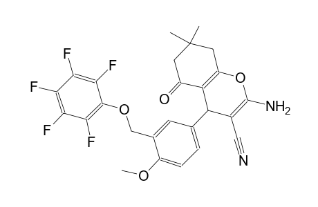2-amino-4-{4-methoxy-3-[(2,3,4,5,6-pentafluorophenoxy)methyl]phenyl}-7,7-dimethyl-5-oxo-5,6,7,8-tetrahydro-4H-chromene-3-carbonitrile