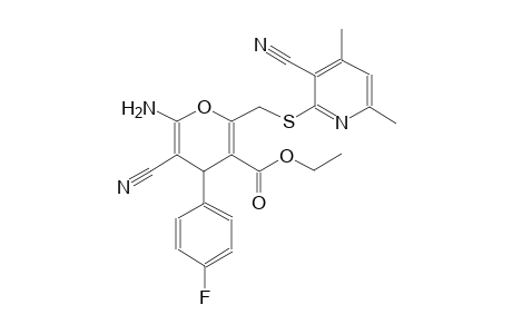 4H-pyran-3-carboxylic acid, 6-amino-5-cyano-2-[[(3-cyano-4,6-dimethyl-2-pyridinyl)thio]methyl]-4-(4-fluorophenyl)-, ethyl ester