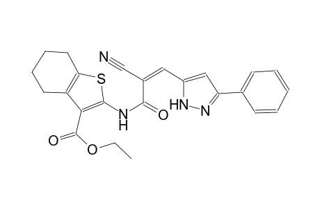benzo[b]thiophene-3-carboxylic acid, 2-[[(2Z)-2-cyano-1-oxo-3-(3-phenyl-1H-pyrazol-5-yl)-2-propenyl]amino]-4,5,6,7-tetrahydro-, ethyl ester