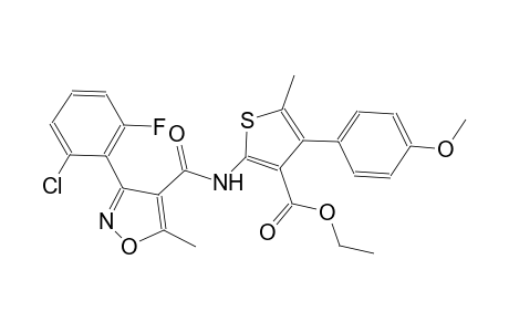 ethyl 2-({[3-(2-chloro-6-fluorophenyl)-5-methyl-4-isoxazolyl]carbonyl}amino)-4-(4-methoxyphenyl)-5-methyl-3-thiophenecarboxylate