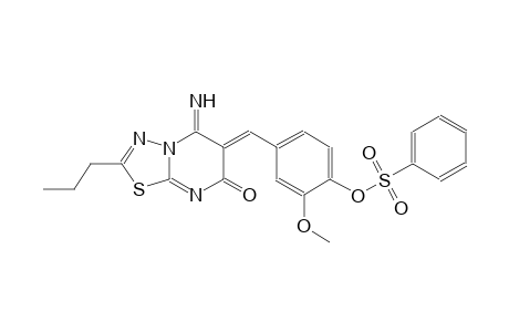 4-[(Z)-(5-imino-7-oxo-2-propyl-5H-[1,3,4]thiadiazolo[3,2-a]pyrimidin-6(7H)-ylidene)methyl]-2-methoxyphenyl benzenesulfonate