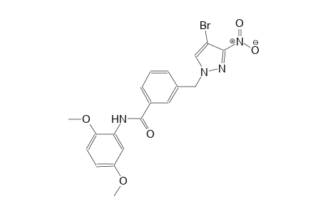 3-[(4-bromo-3-nitro-1H-pyrazol-1-yl)methyl]-N-(2,5-dimethoxyphenyl)benzamide