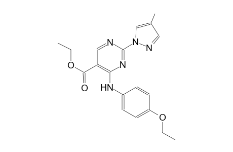ethyl 4-(4-ethoxyanilino)-2-(4-methyl-1H-pyrazol-1-yl)-5-pyrimidinecarboxylate