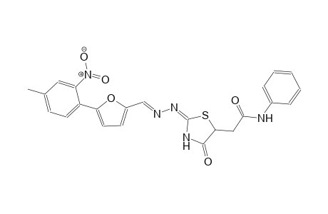 2-[(2E)-2-((2E)-2-{[5-(4-methyl-2-nitrophenyl)-2-furyl]methylene}hydrazono)-4-oxo-1,3-thiazolidin-5-yl]-N-phenylacetamide