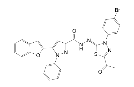 N'-[5'-Acetyl-3'-(p-bromophenyl)-1',3',4'-thiadiazol-2'(3H)-ylidene]-5-(benzofuran-2"-yl)-1-phenyl-1H-pyrazole-3-(carbonyl)hydrazide