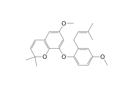 6-Methoxy-8-[4-methoxy-2-(3-methylbut-2-enyl)phenoxy]-2,2-dimethyl-1-benzopyran